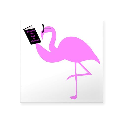 Clear - Flamingo Square Sticker 3 X 3