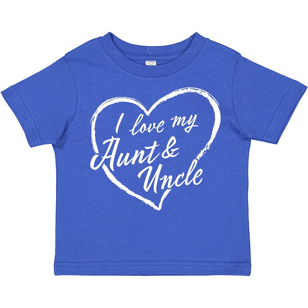 Inktastic I Love My Aunt and Uncle White Chalk Heart Toddler T-Shirt - Cute Casual Outfit for Toddlers, Family Reunions & Gift Giving