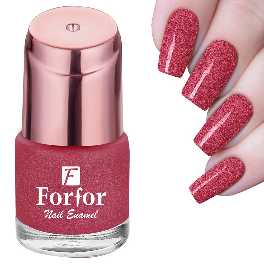 FORFOR® Perfect Stay Glitter Nail Polish - Long Lasting Shine, Chip Resistant, Pink Glitz Sparkle Nail Lacquer for Women | Perfect for Parties, Weddings, and Special Occasions