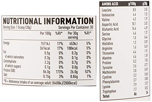 Efectiv Nutrition Whey Protein Isolate 908g Vanilla Flavor - High Protein Powder for Muscle Recovery, Weight Loss & Fitness - Perfect for Post-Workout Shakes, Smoothies & Baking