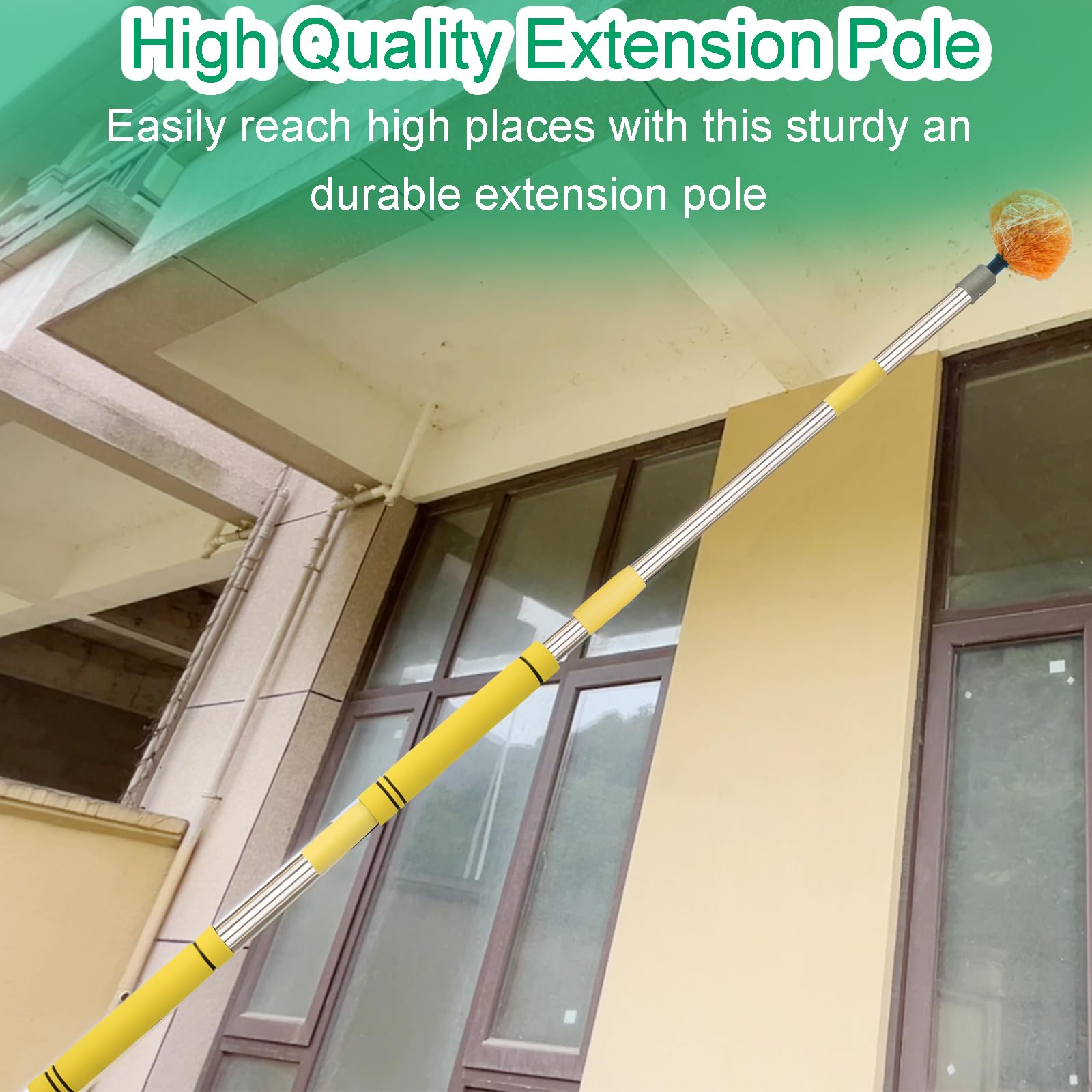 3FT to 12FT Adjustable Paint Roller Extension Pole - Multi-Purpose Telescoping Pole for Painting, Cleaning, Outdoor Spraying & Chandelier Maintenance - Extends from 3 to 12 Feet - Perfect for High Ceilings, Wall Painting & Hard-to-Reach Areas