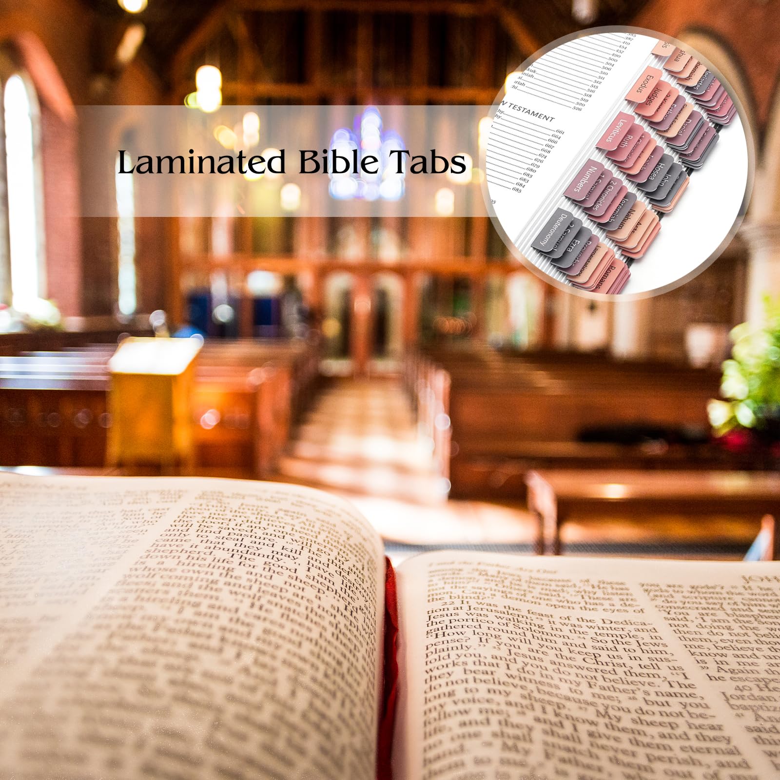 Kryzalite 75 Laminated Bible Tabs - Rose Gray Christian Gift for Women, Easy to Read & Apply - Perfect for Bible Study & Journaling