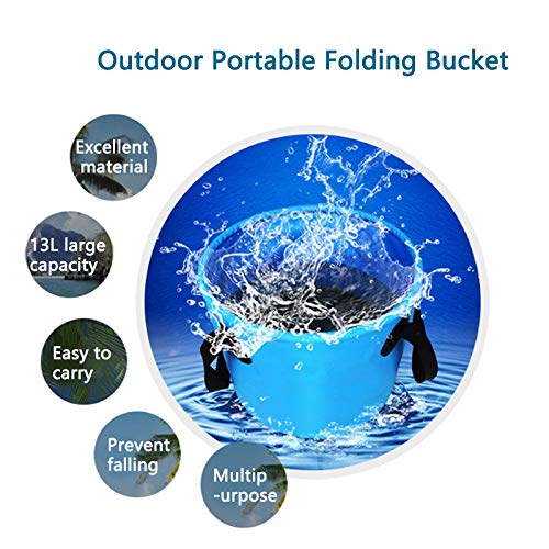 Collapsible Foldable Bucket for Gardening, Hiking, Travel, Fishing & Outdoor Washing - Portable Water Container for Camping, Beach, Car Wash & Emergency Use