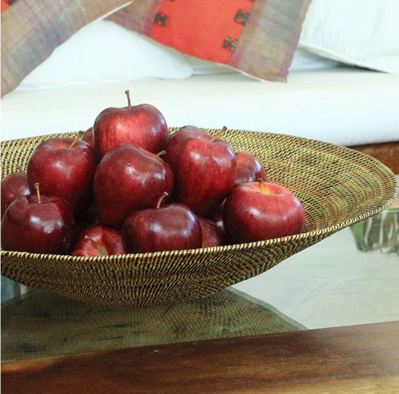 Extra Large 20 Inch Woven Serving Bowl - 4.5 Inch Deep Natural Fiber Basket for Entertaining, Picnics, and Home Decor | Perfect for Salads, Fruits, and Party Snacks