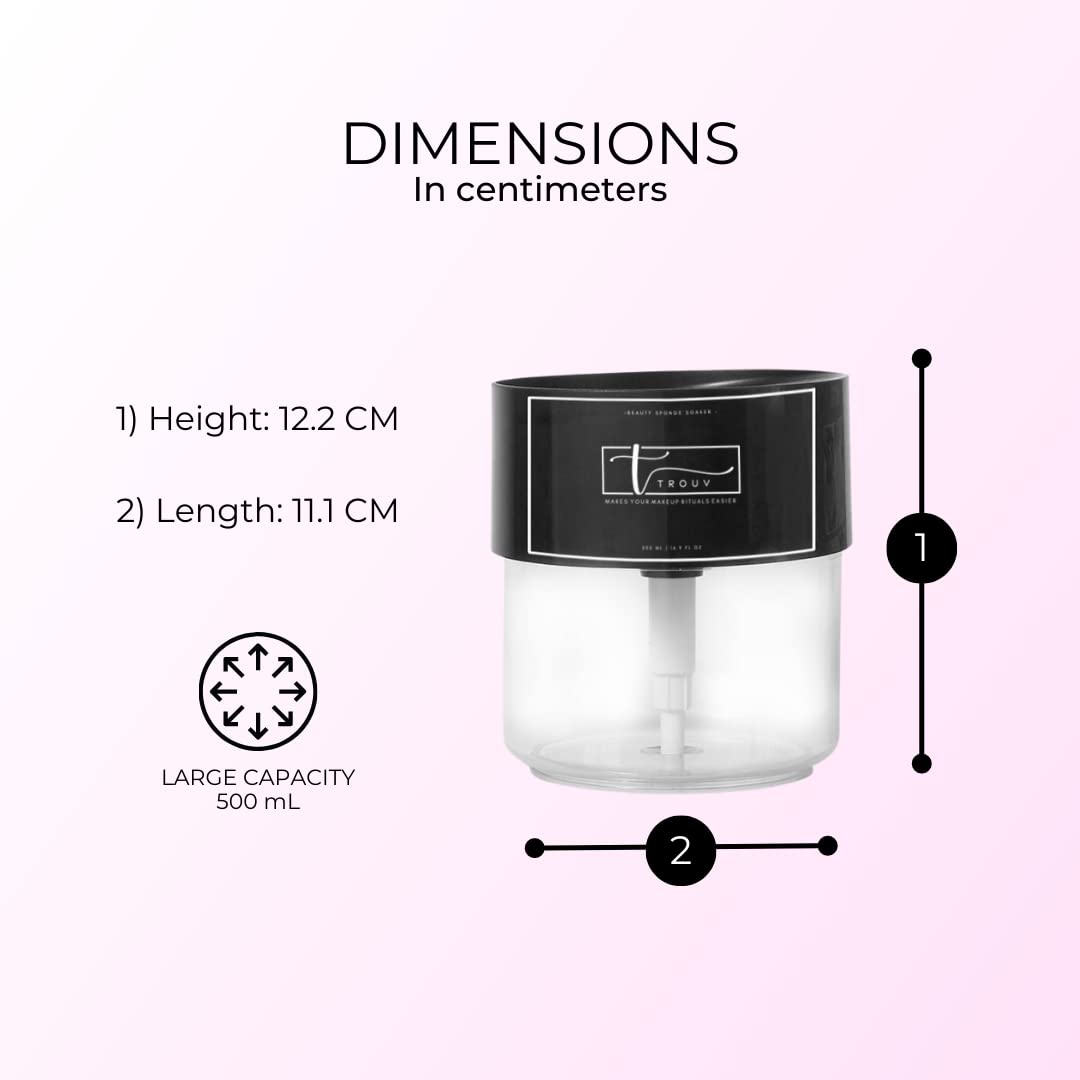 Premium Refillable Water Pump Dispenser for Makeup Sponges | Beauty Sponge Soaker & Dampener | Perfect for Foundation & Liquid Makeup Application | Ideal for Home Vanity, Travel & Professional Makeup Kits (Sponge Not Included)