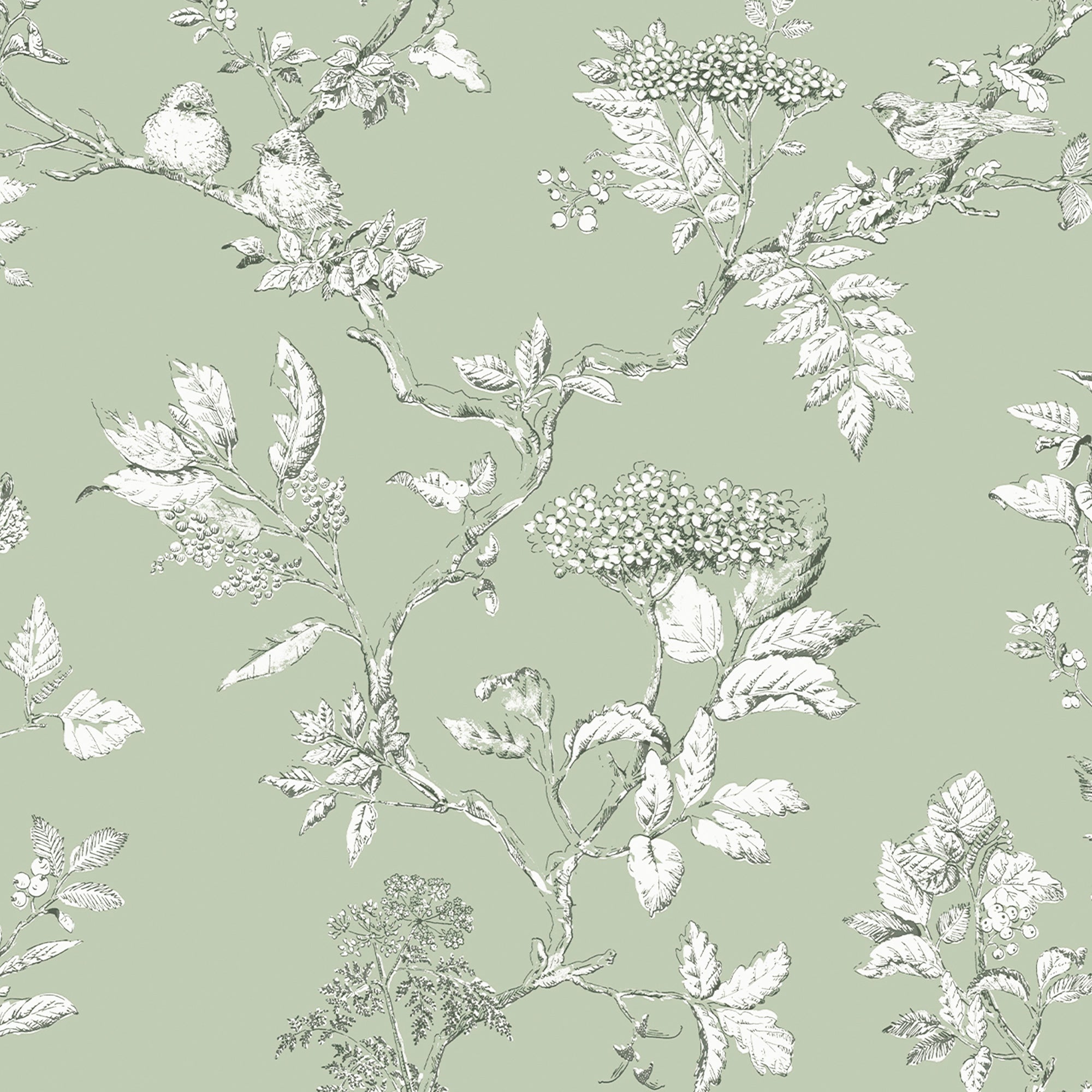 Elderwood Sage Laura Ashley Wallpaper - Premium Floral Peel & Stick Wallpaper for Bedroom, Living Room, Bathroom Decor | Easy to Install & Removable