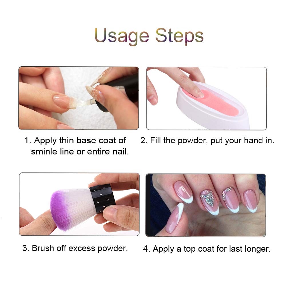 EBANKU Dip Powder Tray for French Nails - Professional Nail Dipping Powder Container with Brush - Perfect for Salon & Home Manicures