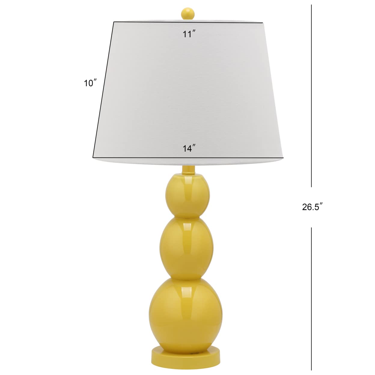 SAFAVIEH Jayne Modern 3-Sphere Glass Table Lamp Set of 2 - 28 Inch Contemporary Yellow LED Bedside Lighting for Bedroom, Living Room, Home Office & Nightstand (Bulbs Included) | Perfect for Reading, Decor & Ambient Lighting