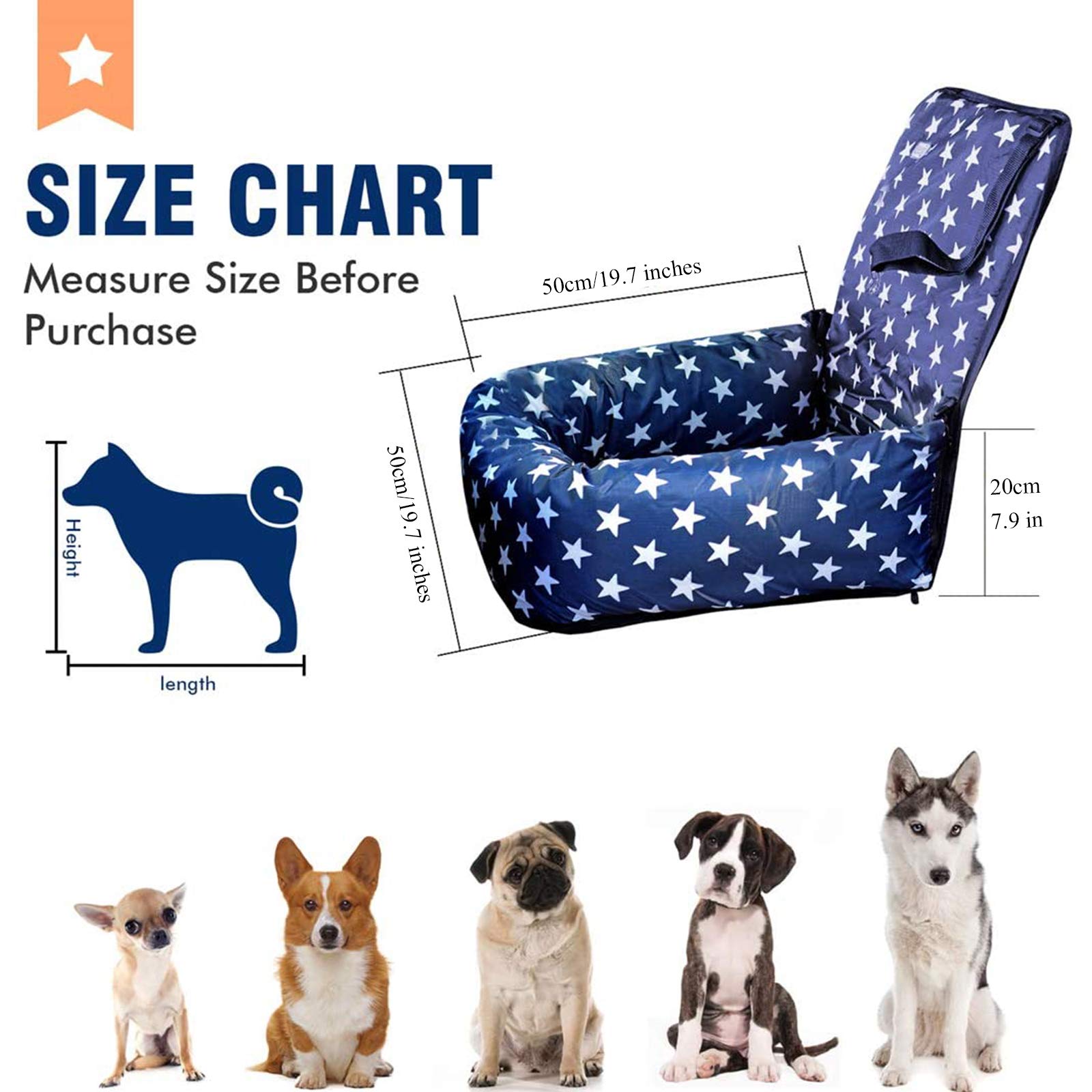 **Premium Dog Car Seat & Travel Bed - Non-Slip Pet Booster with Safety Leash, Washable Cover for Small & Medium Dogs - Perfect for Road Trips & Daily Commutes**