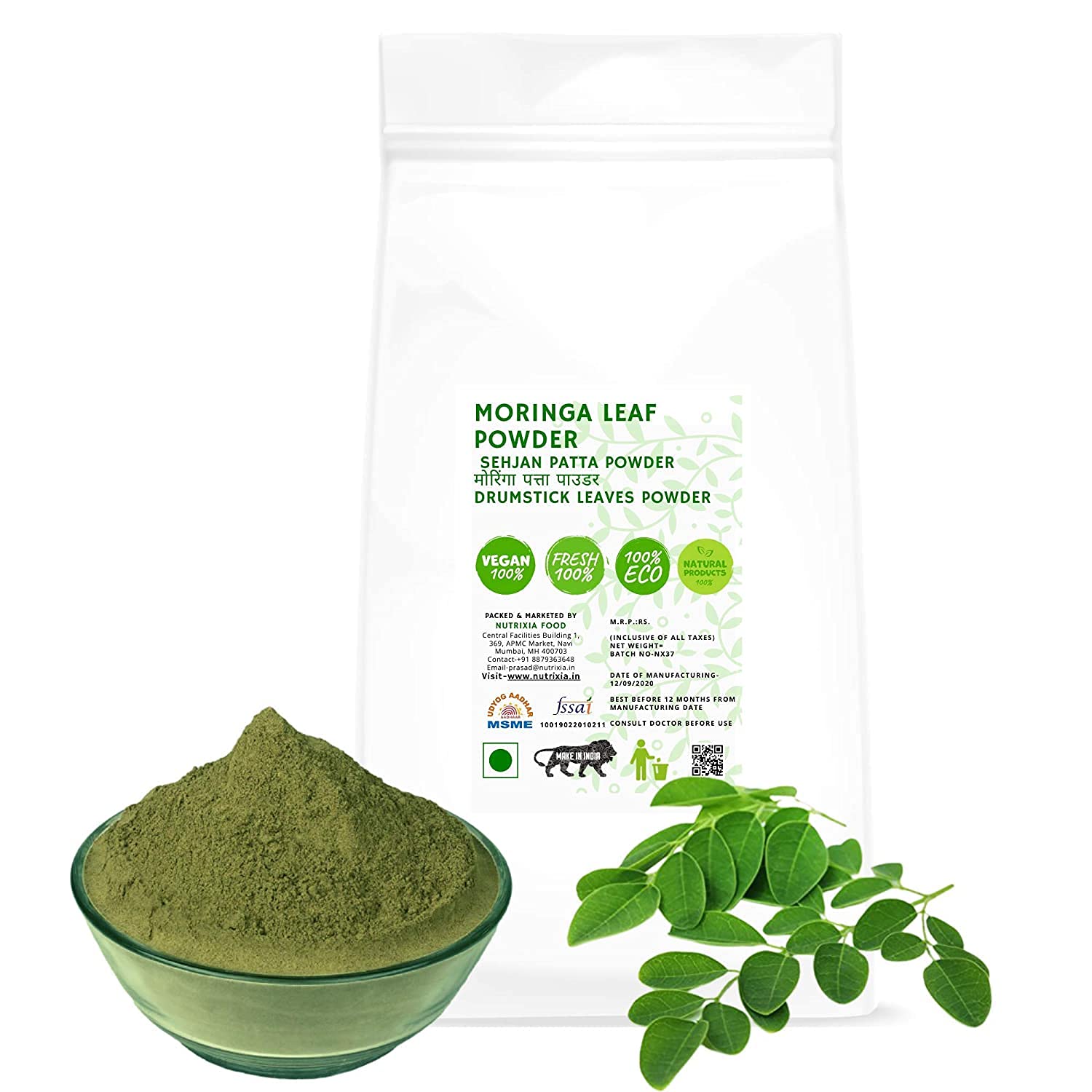 Organic Moringa Leaf Powder | Drumstick Leaves Powder | 250g | Superfood for Smoothies, Tea & Detox | Gluten-Free & Vegan | Energy Boost & Immune Support