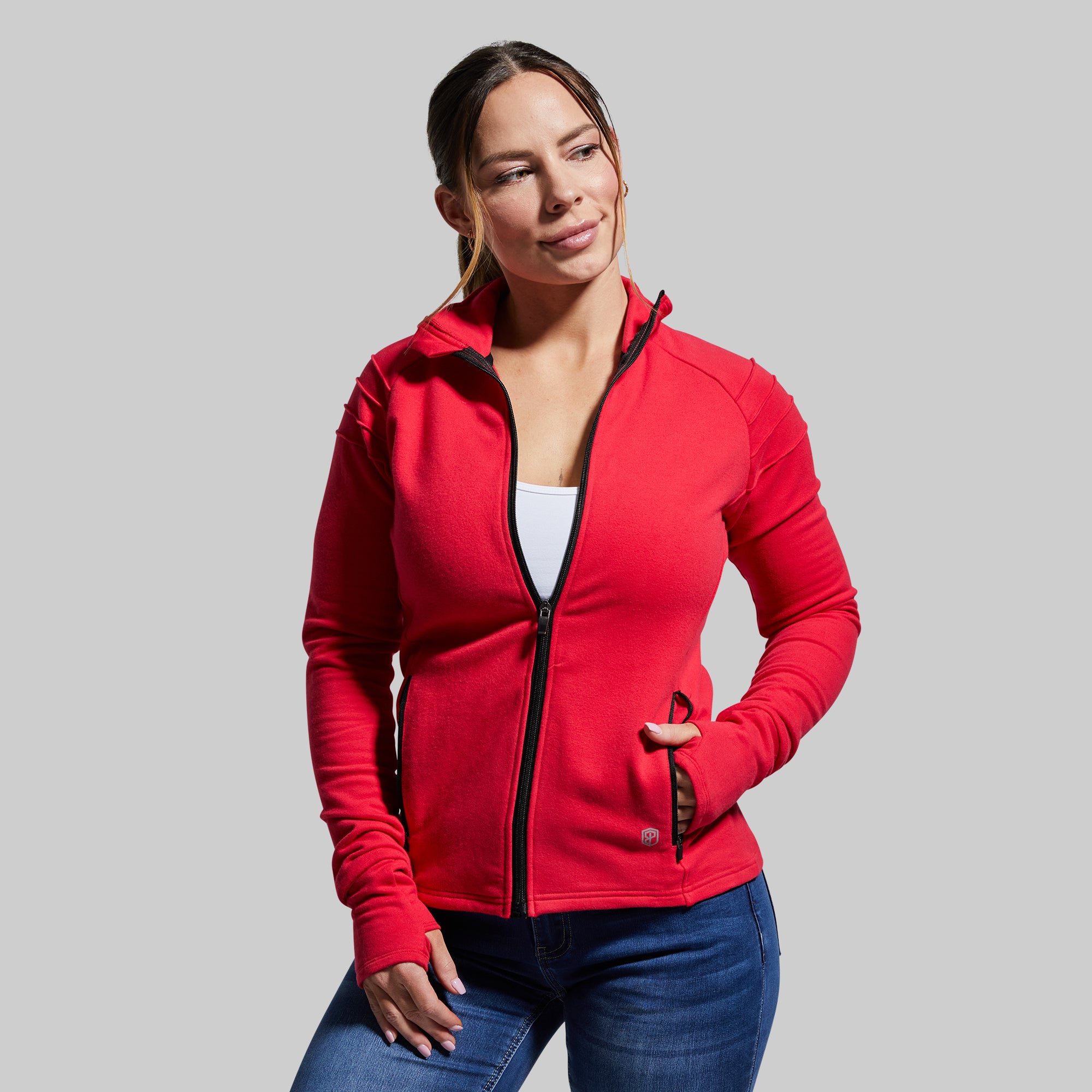 Premium Motorcycle Zip Up Jacket for Men & Women - Lava Red - Windproof & Comfortable Riding Gear for Cruiser, Sport Bike & Daily Commute