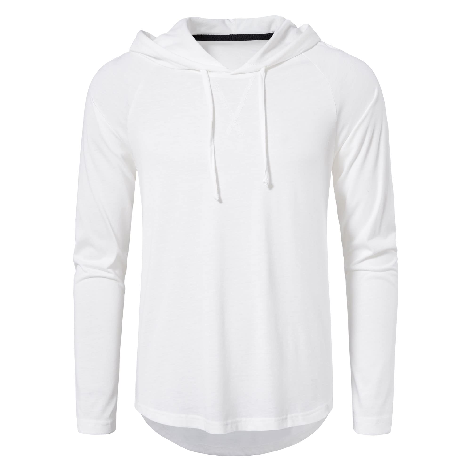 MUSE FATH Men's Long Sleeve Athletic Performance Lightweight Hoodie Sweatshirt - Breathable Workout Top for Running, Gym & Outdoor Activities