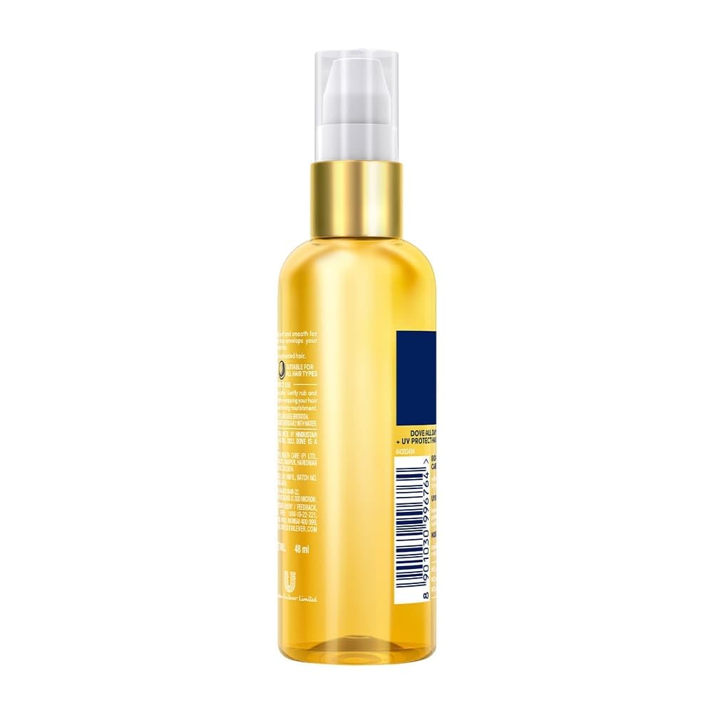 Dove All Day Nourishing UV Protection Hair Serum with Biotin & Keratin - 48ml for Dry, Damaged & Frizzy Hair - Daily Smoothing & Heat Protectant for Shiny, Healthy-Looking Hair - Perfect for Styling, Sun Protection & Humidity Control