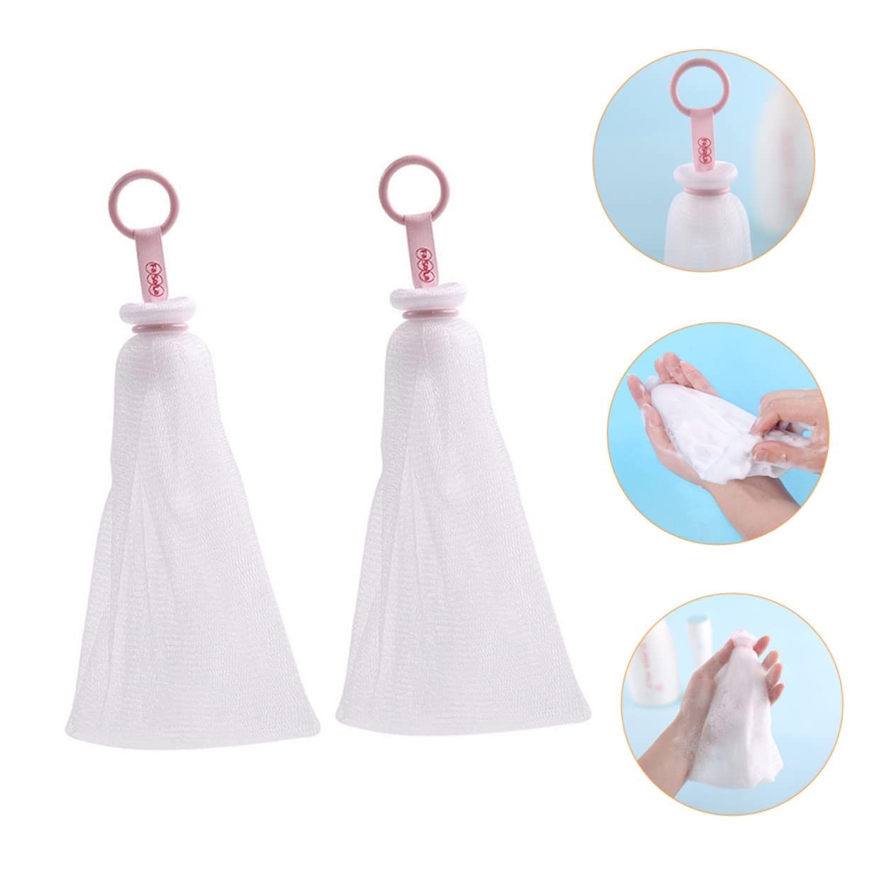 Minkissy Lightweight Portable Facial Bubble Maker - 2 Pack Foaming Nets for Soap Cleansing | Perfect for Travel, Spa & Daily Skincare Routine