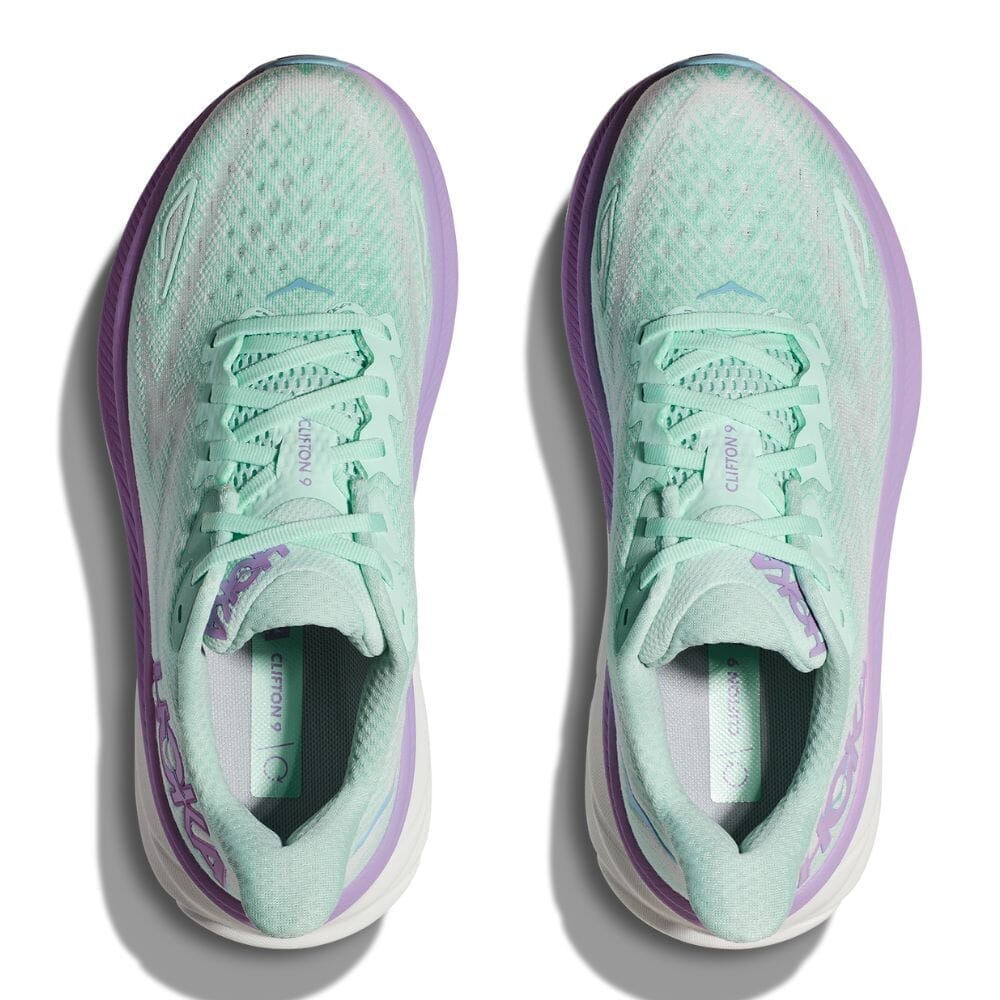 Hoka Women's Clifton 9 Wide Running Shoes - Lightweight Cushioned Sneakers for Road Running, Jogging & Walking - Comfortable Athletic Shoes for Women with Arch Support