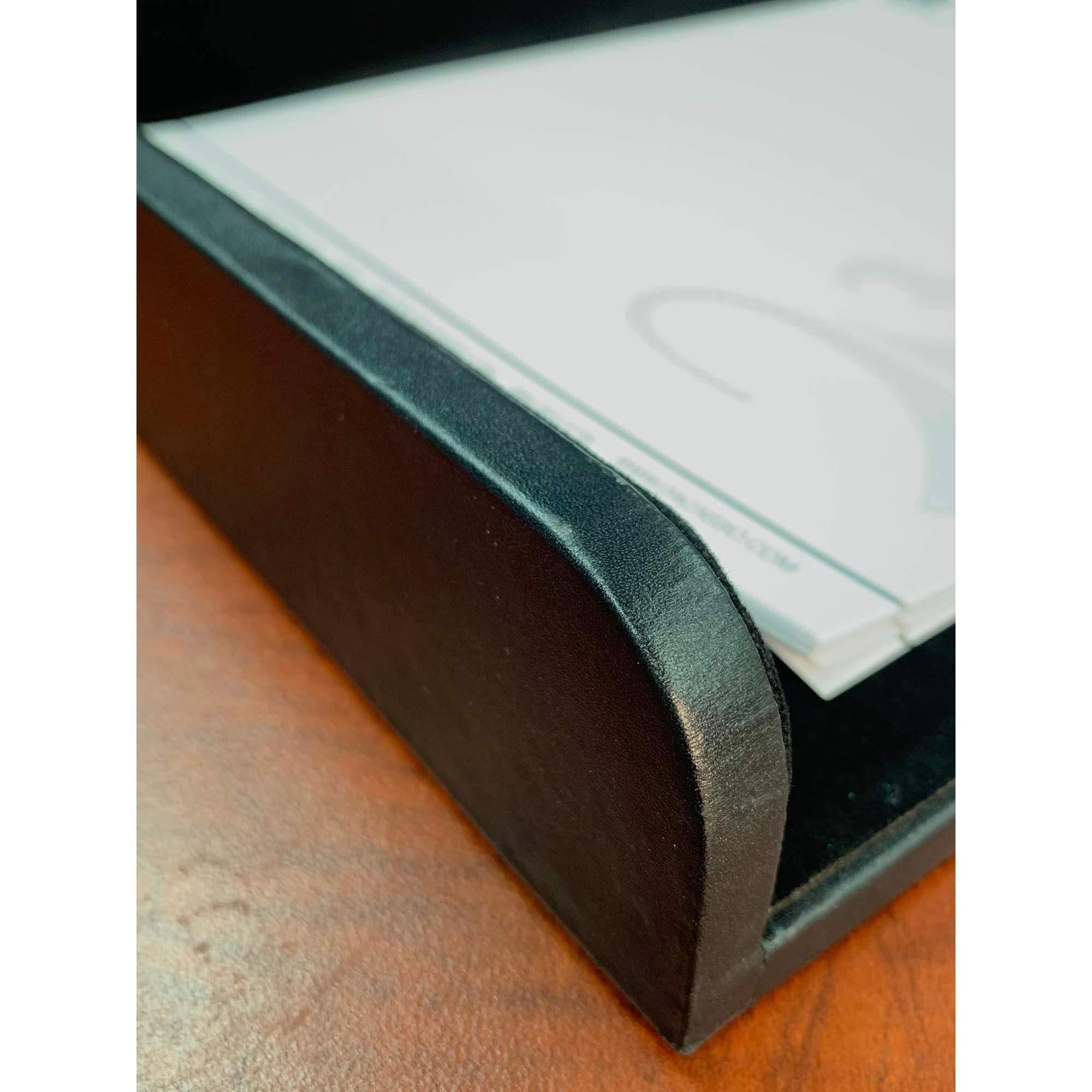 Dacasso Black Leather Side Load Letter Tray - Office Desk Organizer for Files, Documents, and Mail - Perfect for Home, Office, and Workspace Organization