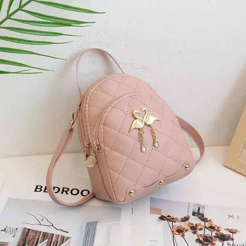 Stylish Ins Swan Embroidery Backpack for Women - Trendy Fashion School Bag for College, Travel & Daily Use