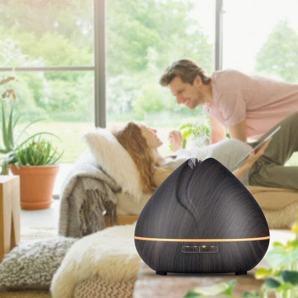 400ml Essential Oil Diffuser - Aromatherapy Cool Mist Humidifier with 7 Color Changing LED Lights & Auto Shut-Off | Perfect for Home, Office, Yoga Studio & Bedroom Relaxation (Yellow)