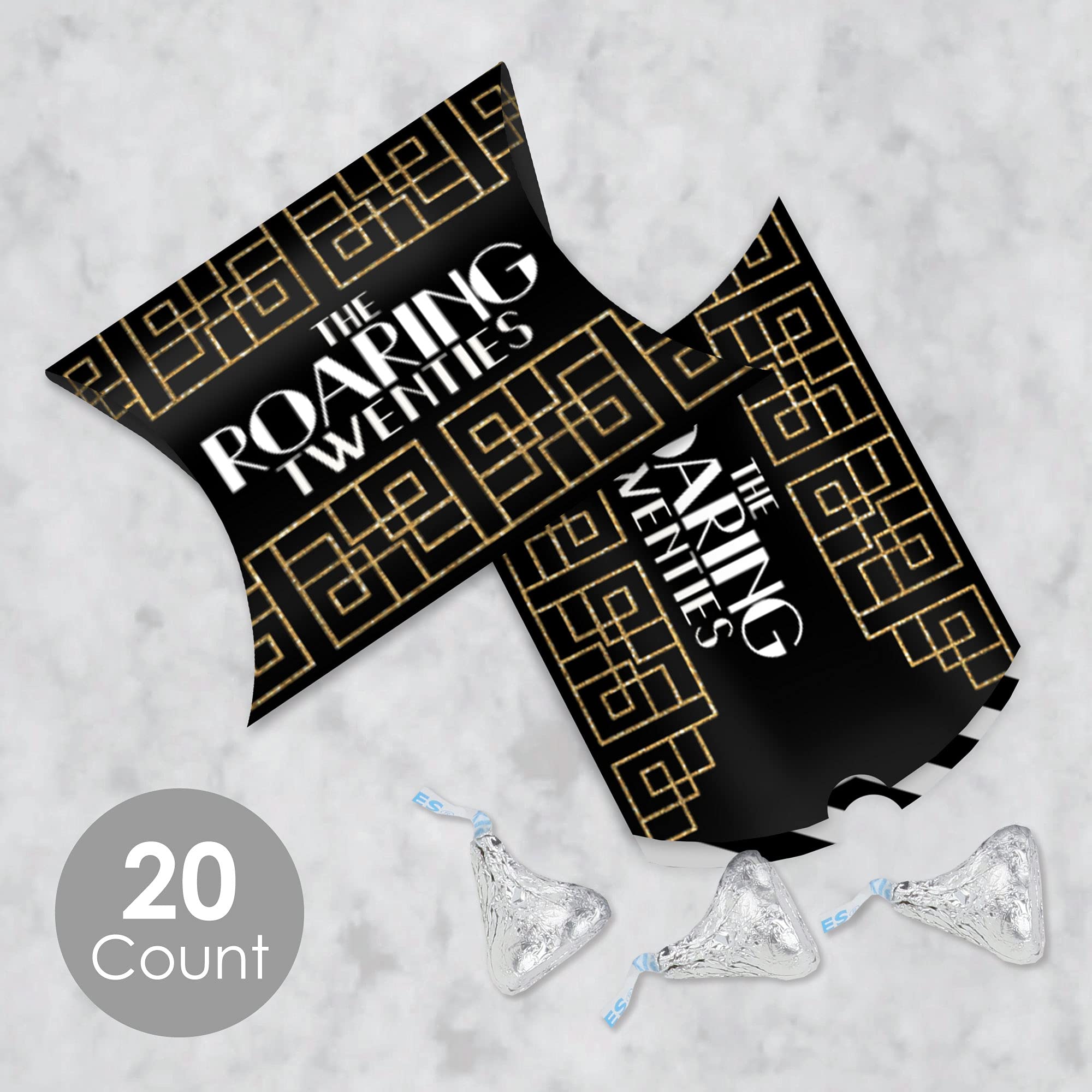Roaring 20s Gift Boxes - 1920s Art Deco Jazz Party Favors (Set of 20) for Weddings & Events