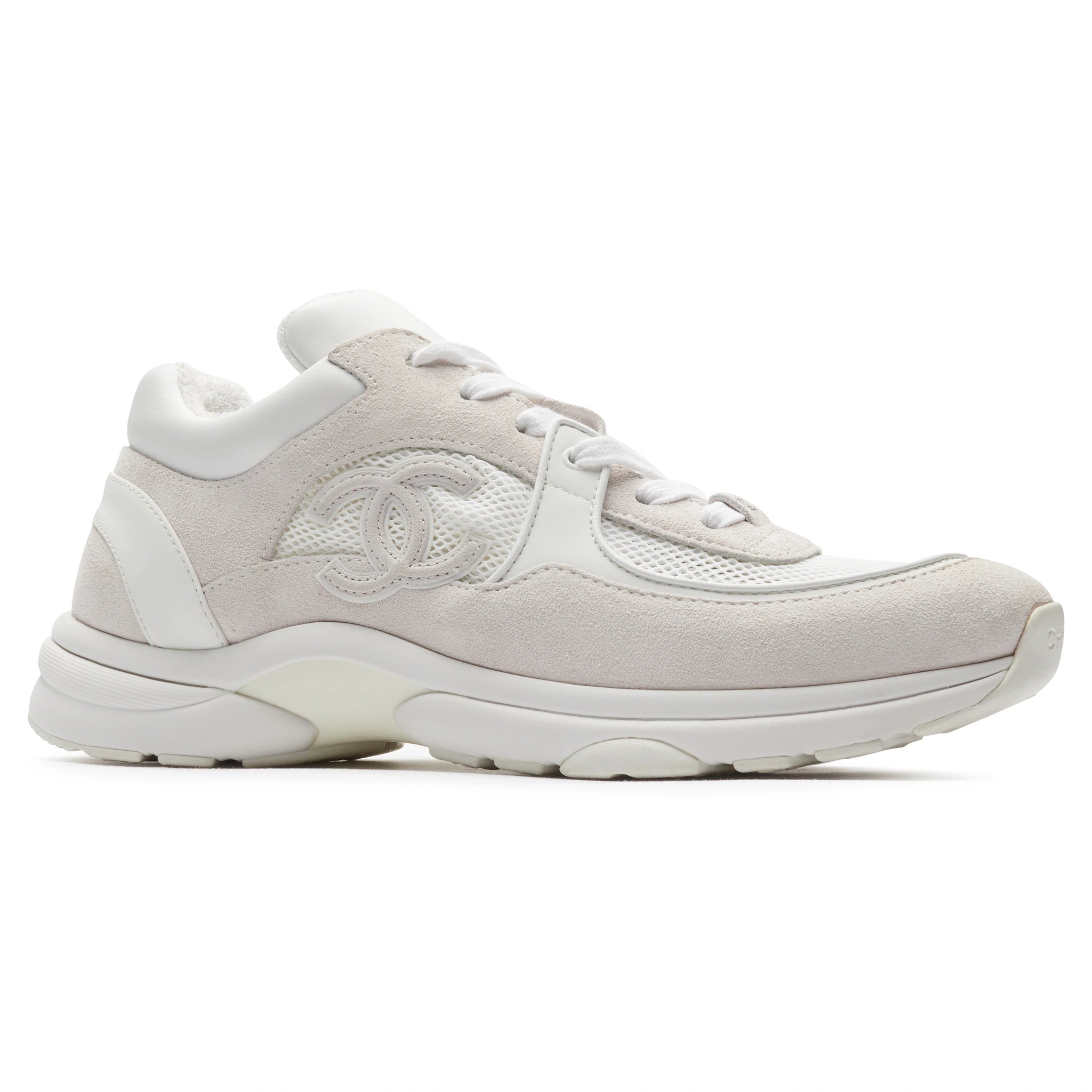Chanel CC Logo Light Pink Mesh Sneakers - Women's Luxury Fashion Sneakers for Casual Wear & Street Style | Pre-Owned Authentic Designer Shoes