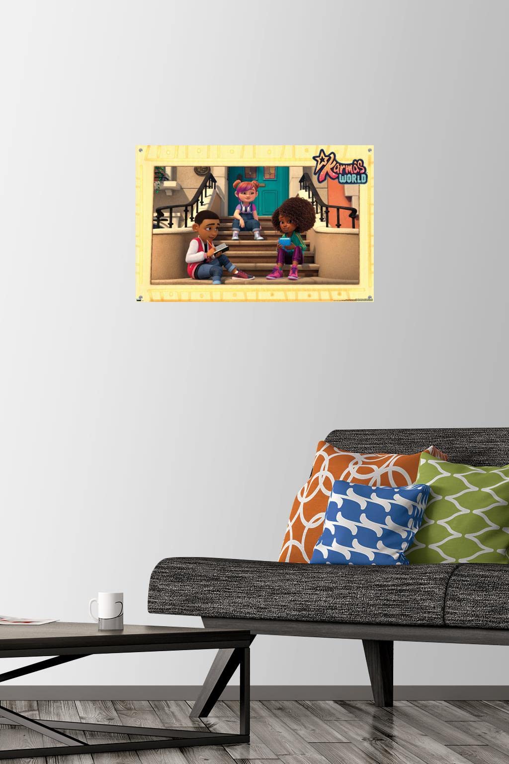 Karma's World - Group Wall Poster with Push Pins | Motivational Classroom Decor for Kids & Teens | Perfect for Bedrooms, Playrooms & School Bulletin Boards