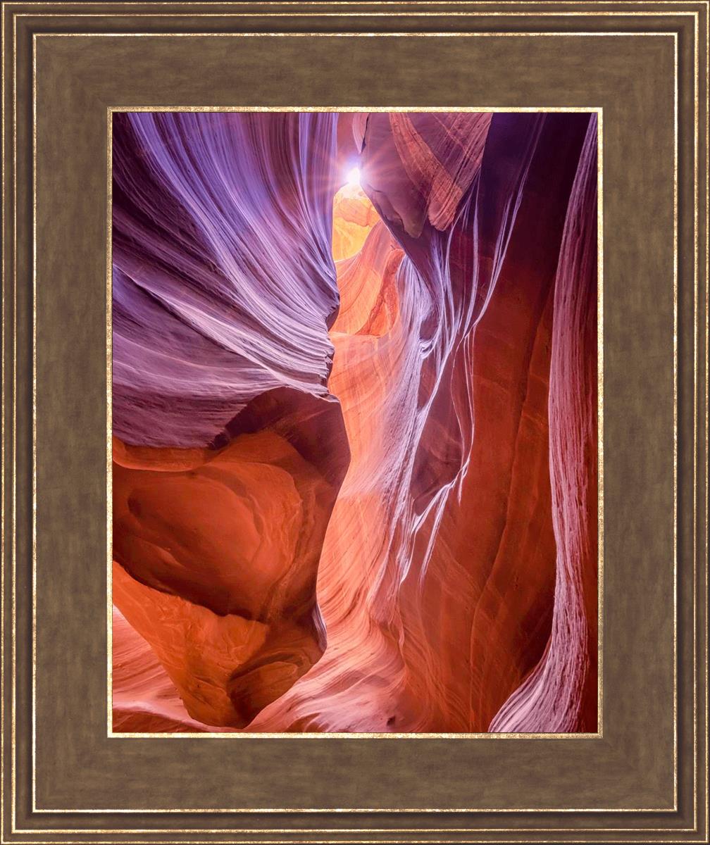Antelope Canyon Sunburst Wall Art - Stunning Desert Landscape Photography Print for Home & Office Decor | Perfect for Living Room, Bedroom, or Gift