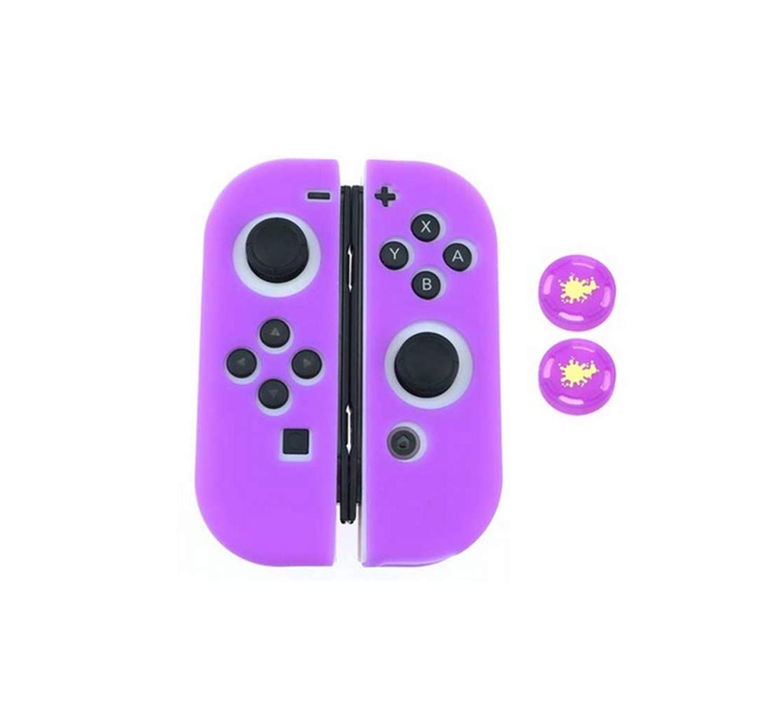 Soft Silicone Thumb Grips Joystick Cap Cover for Nintendo Switch Joy-Con - Protective Skin Case (Purple) - Enhance Gaming Comfort & Prevent Wear for Long Play Sessions