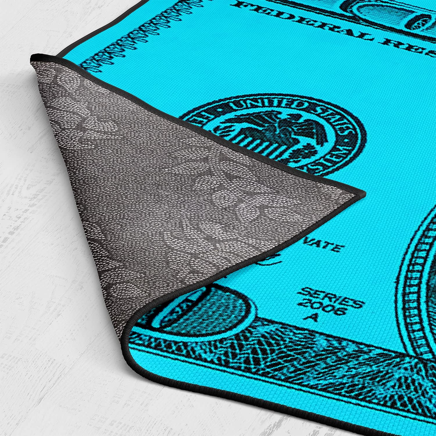 GUBIYU Blue Dollar Bill Runner Rug - 24