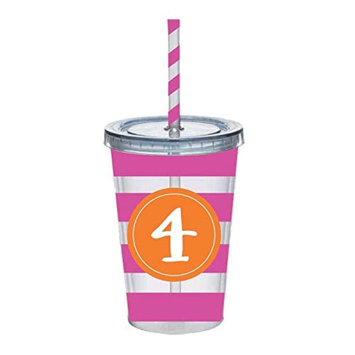 Slant Girls 4 Double Wall Insulated Kids Tumbler with Straw & Lid - 14oz Leakproof Stainless Steel Water Bottle for School, Sports & Outdoor Activities