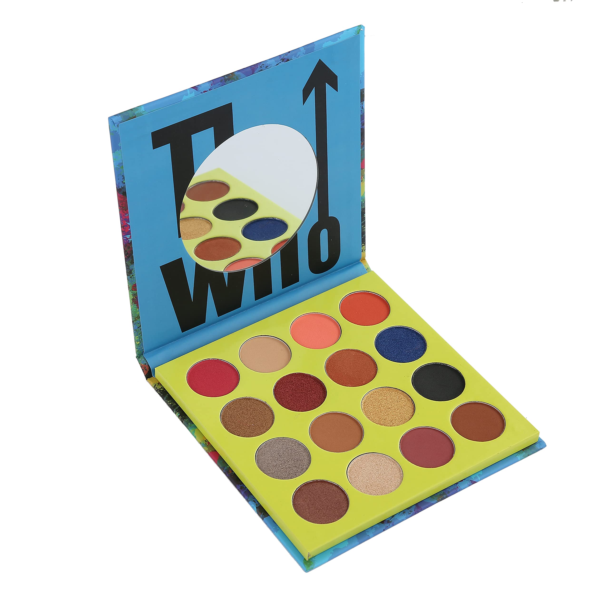 CAI BEAUTY NYC The Who Makeup Palette - 16 Color Eyeshadow Set with Glitter, Matte & Shimmer Finishes (Rainbow & Nude Shades) - Perfect for Rock Concerts, Night Out & Festival Makeup Looks