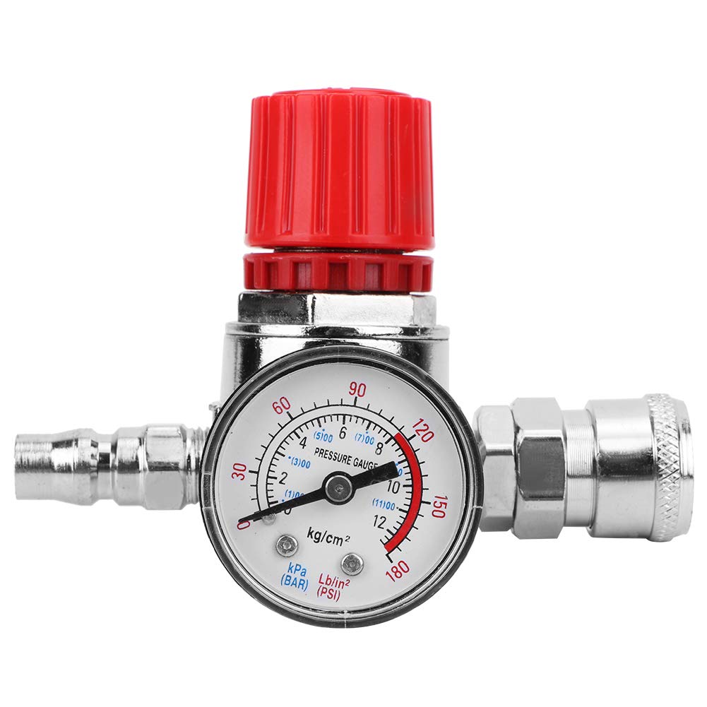 Air Compressor Pressure Regulator Switch Control Valve with Gauge - Adjustable Male/Female Connector for Air Tools, HVAC Systems & Industrial Applications