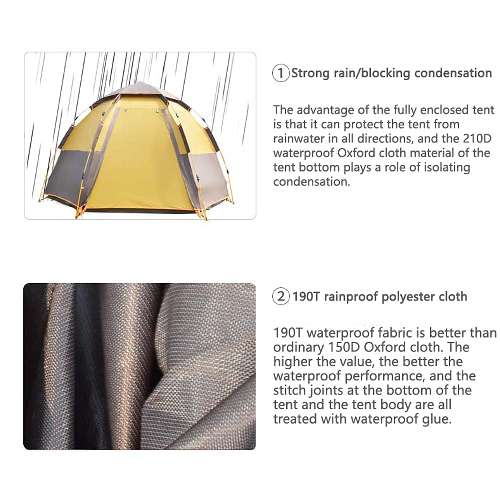 **5-8 Person Automatic Pop-Up Tent - Waterproof, Windproof & Double-Layer Rainproof - Extra Large Luxury Camping Tent for Outdoor Adventures, Beach Trips & Picnics**
