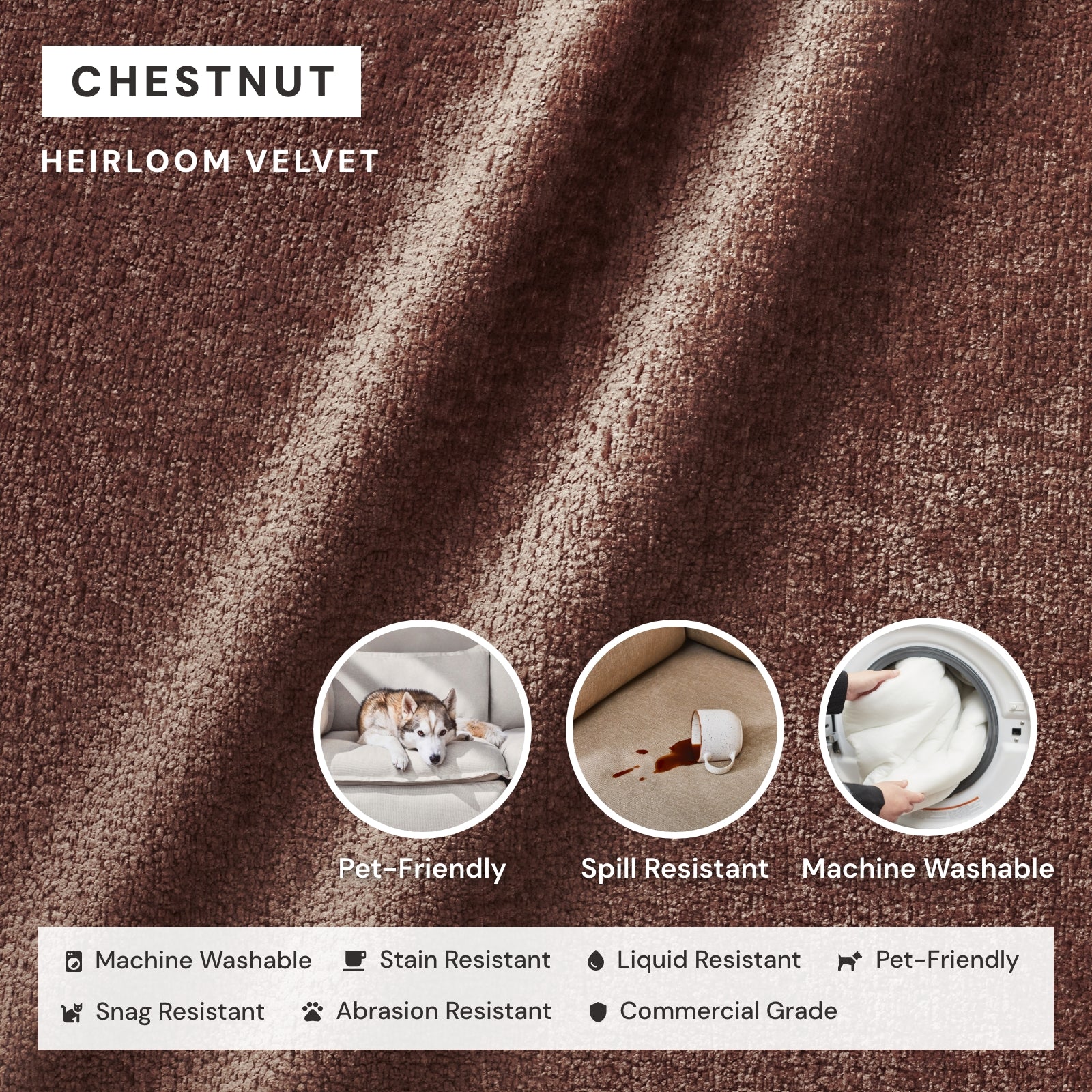 Premium Modular Performance 3-Seater Sectional Sofa in Rich Chestnut Brown | Luxe Fabric Blend | Perfect for Living Room, Family Room & Home Theater