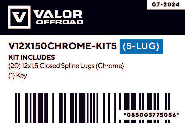 12X1.50 Spline 5 Lug Wheel Adapter Kit 1.38