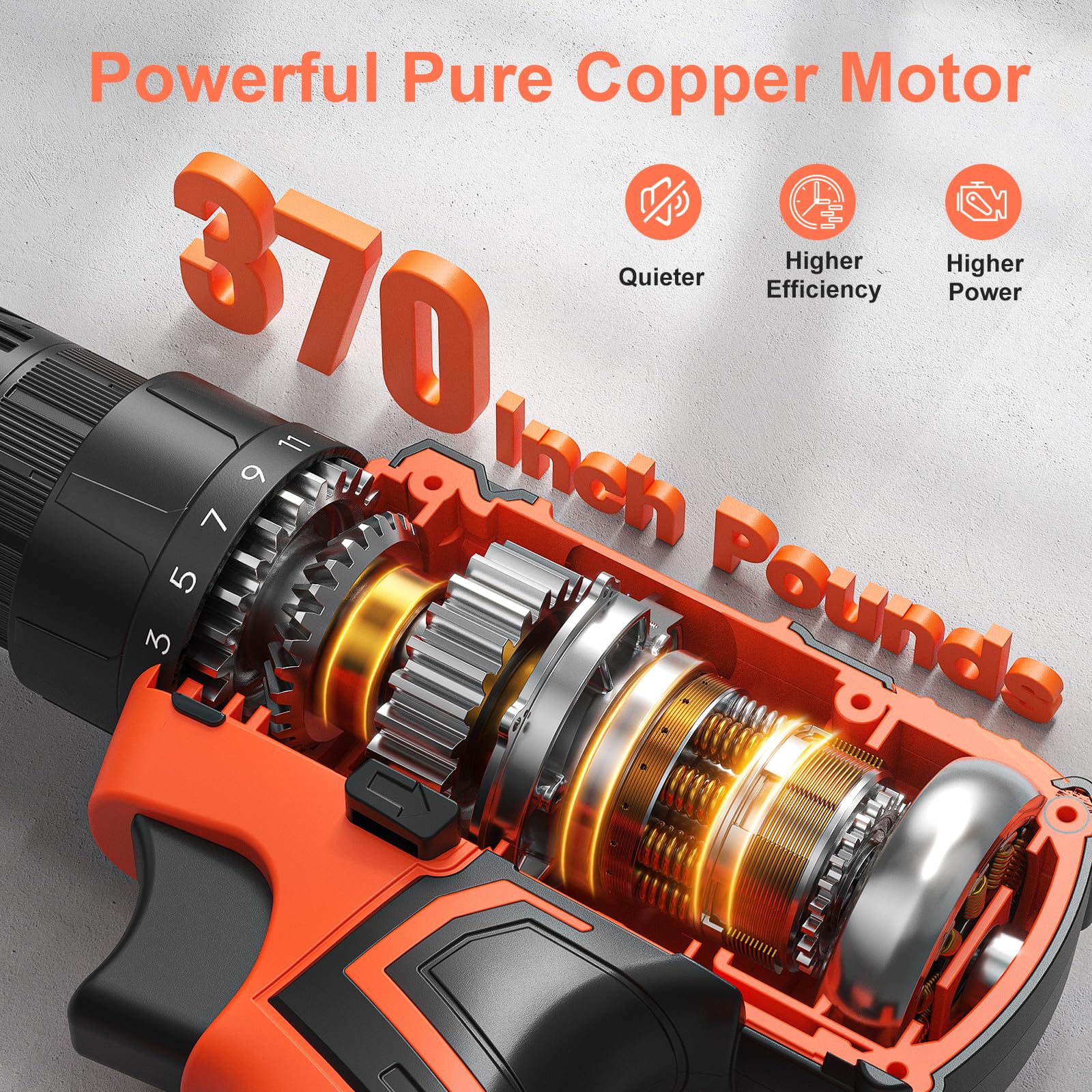 20V Cordless Drill with 2 x 2000mAh Batteries & Charger - 3/8