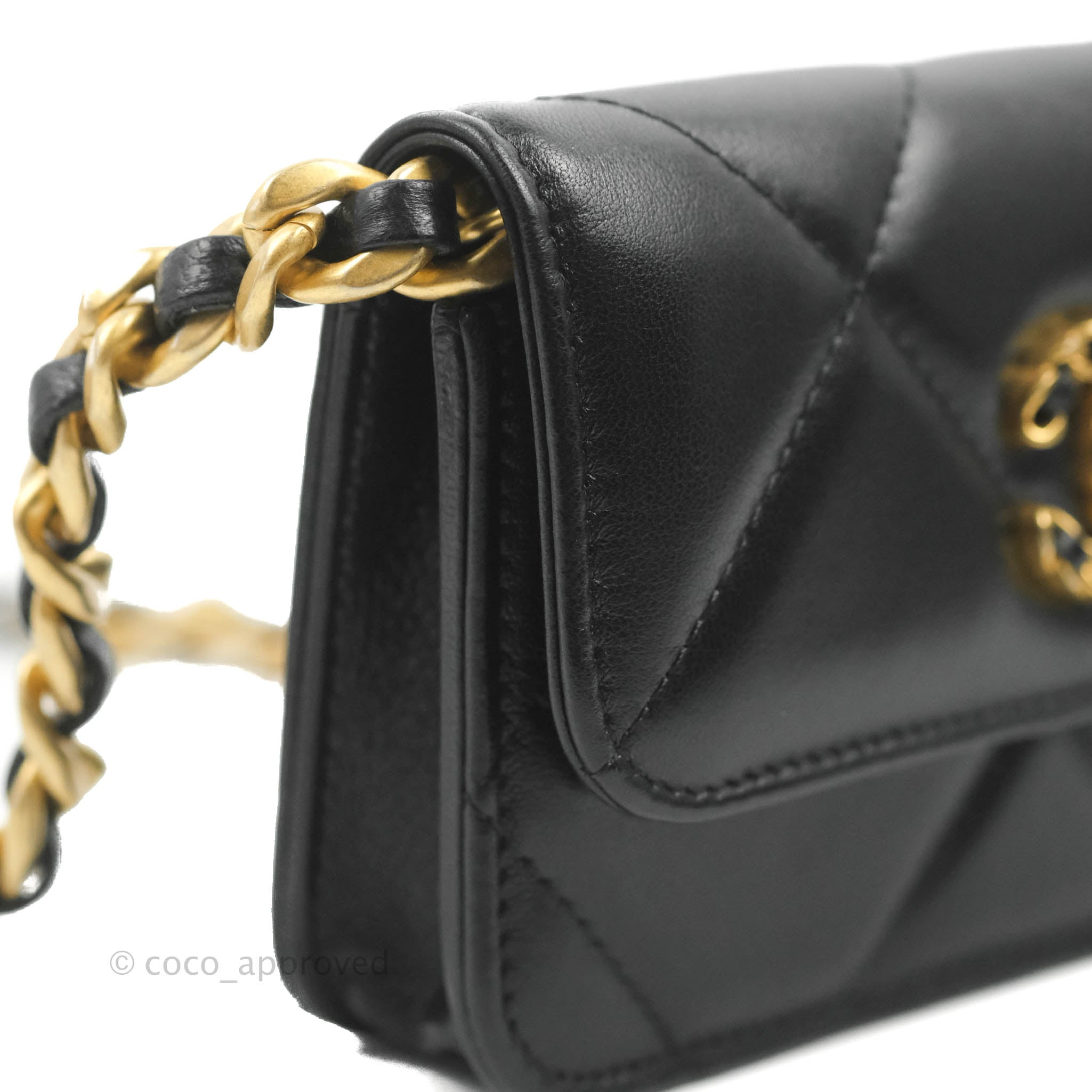 Chanel 19 Mini Clutch with Chain - Black Lambskin Leather Crossbody Bag with Mixed Hardware for Women | Perfect for Evening Parties, Date Nights & Special Occasions
