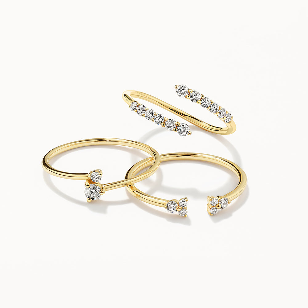 10k Gold Micro Diamond Toi Et Moi Ring - Elegant Stackable Promise Ring for Women, Perfect for Anniversary Gifts & Everyday Wear