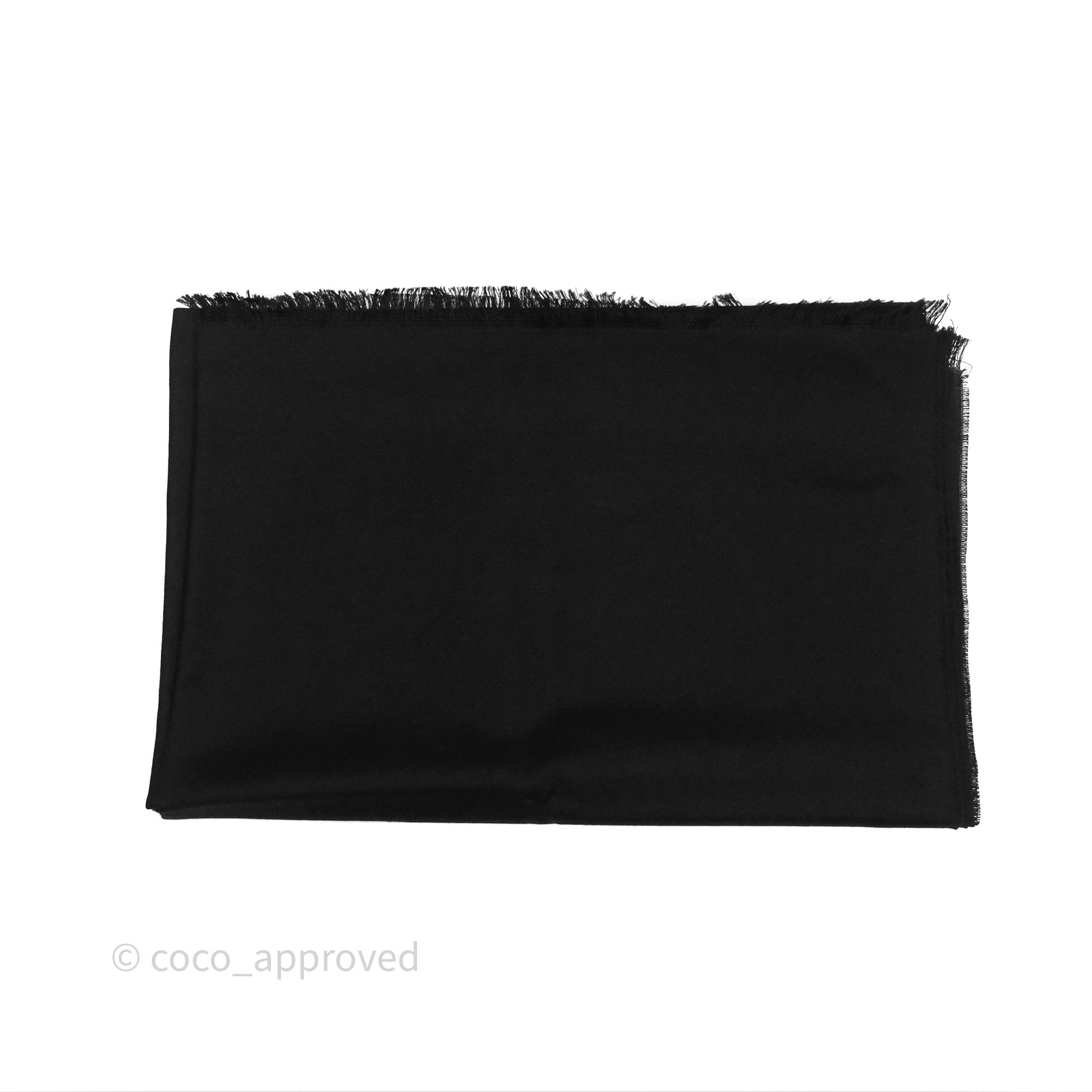 Chanel CC Logo Cashmere Silk Scarf Stole - Black & White | Luxury Fashion Accessory for Women, Gift for Her, Perfect for Parties & Special Occasions