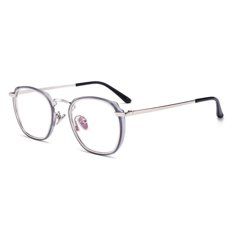 Stylish Aimee Unisex Full Rim Polygon Square Acetate Alloy Eyeglasses Frame 54137 - Perfect for Work, Reading & Fashion Accessories