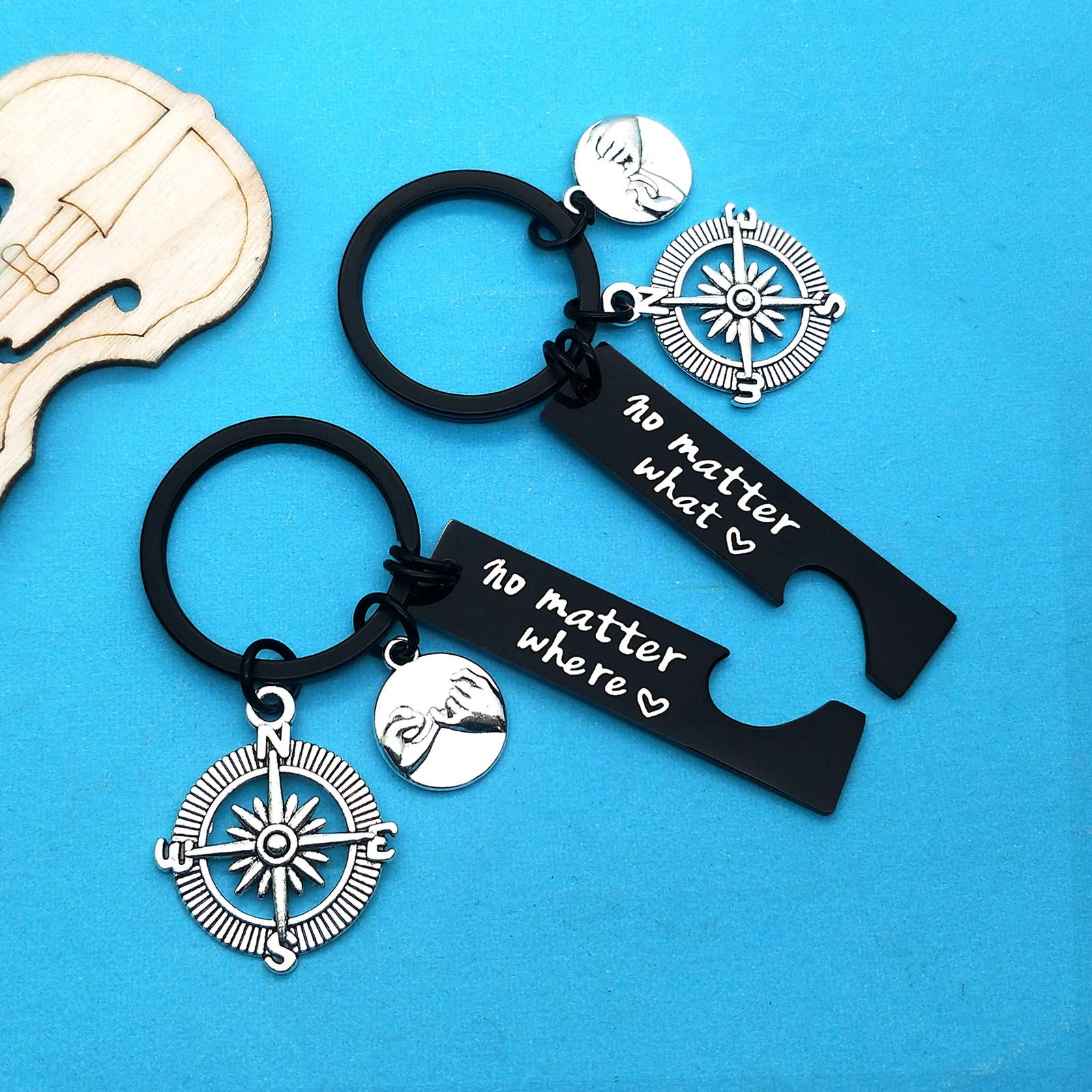 Xiahuyu Best Friend Keychain - No Matter What No Matter Where Keychain - Thoughtful Christmas & Birthday Gifts for Women - Perfect Friendship Gift for BFFs, Sisters & Couples - Ideal for Anniversaries, Graduations & Everyday Carry