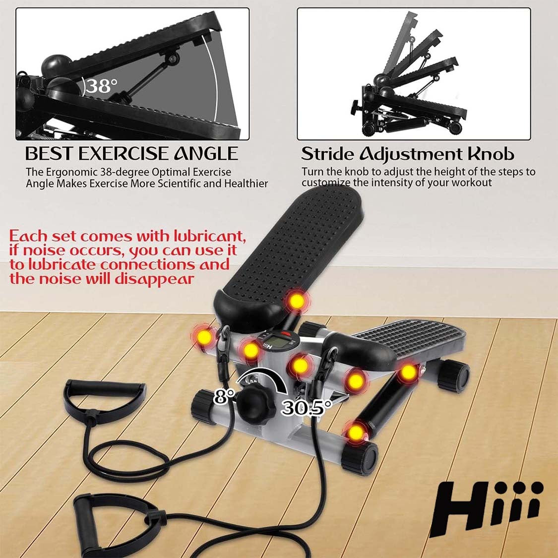 Compact Foot Stepper Exercise Machine for Home & Office Workouts - Portable Fitness Equipment for Leg & Cardio Training