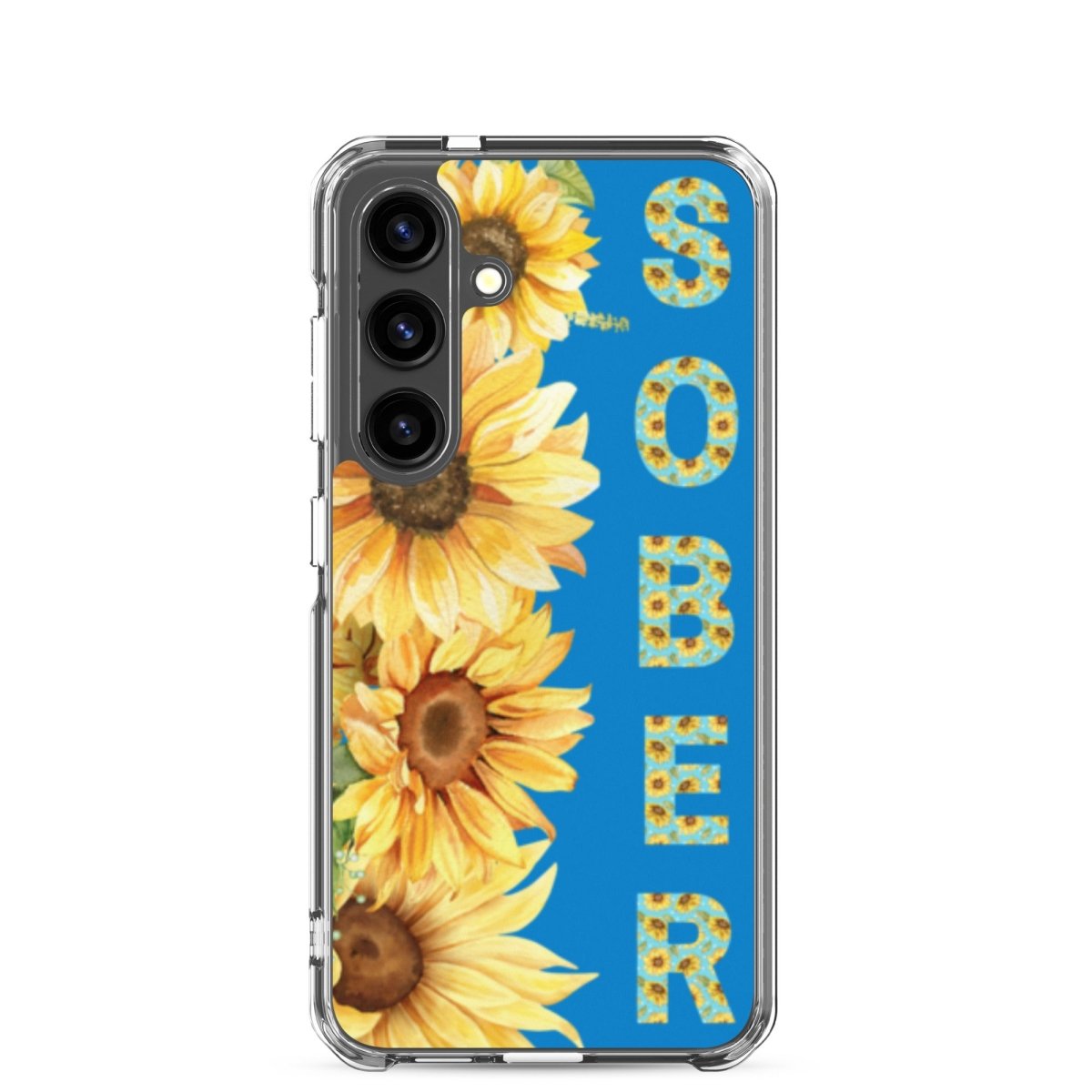 SOBER Sunflower Samsung Phone Case - Elegant Chinoiserie Floral Design Clear Protective Cover for Galaxy S21/S22/S23 - Perfect for Daily Use & Gift Giving