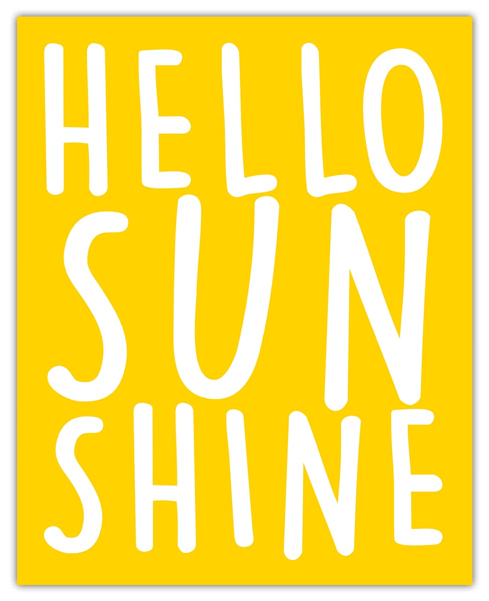 Hello Sunshine Nursery Decor - 8x10 Unframed Wall Art for Baby & Kids Room - Perfect Baby Shower Gift