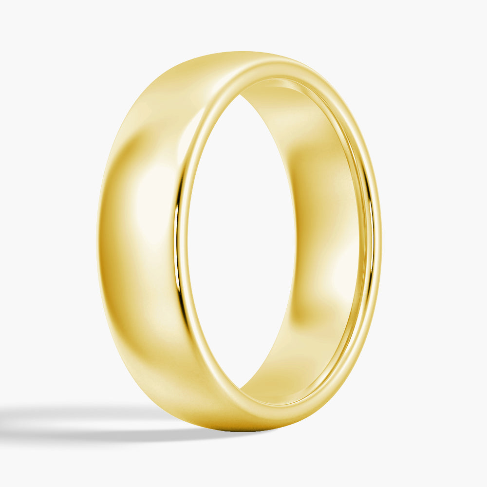 6mm High Polished Comfort Fit Tungsten Carbide Men's Wedding Band Ring - Perfect for Engagement, Anniversary & Everyday Wear