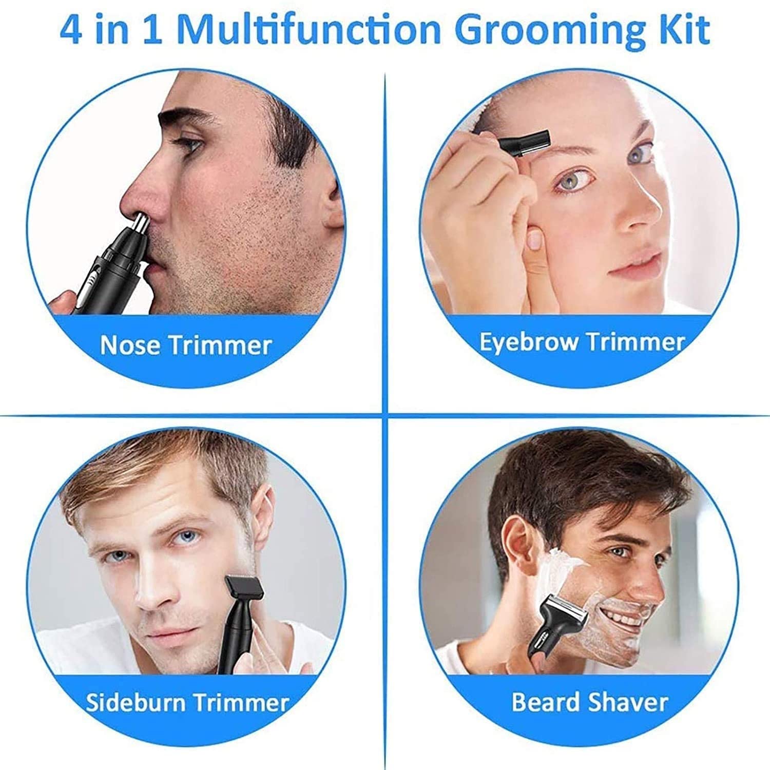 Rechargeable Electric Nose & Ear Hair Trimmer for Men & Women - Painless Facial Grooming Kit with Precision Blades - Perfect for Travel, Home Use & Personal Grooming