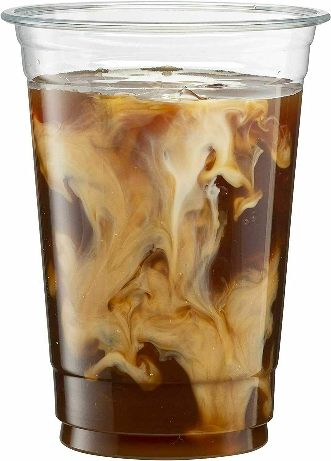 24 Oz PET Crystal Clear Disposable Plastic Cups - Pack of 50 - BPA Free Party Cups for Weddings, BBQs, Picnics & Social Gatherings