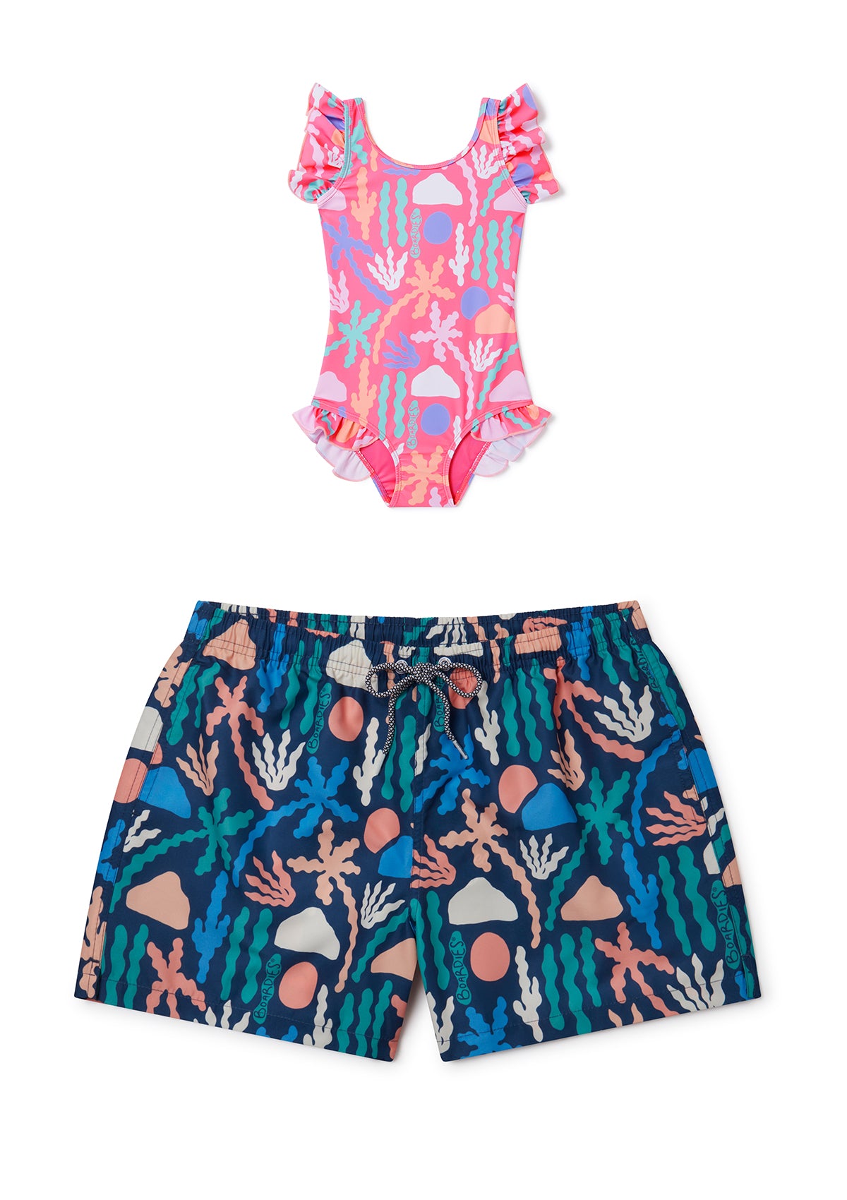 Palm Springs Little Girls Swimsuit & Matching Mother Daughter Swimwear Set - Beach, Pool & Vacation Outfits for Family