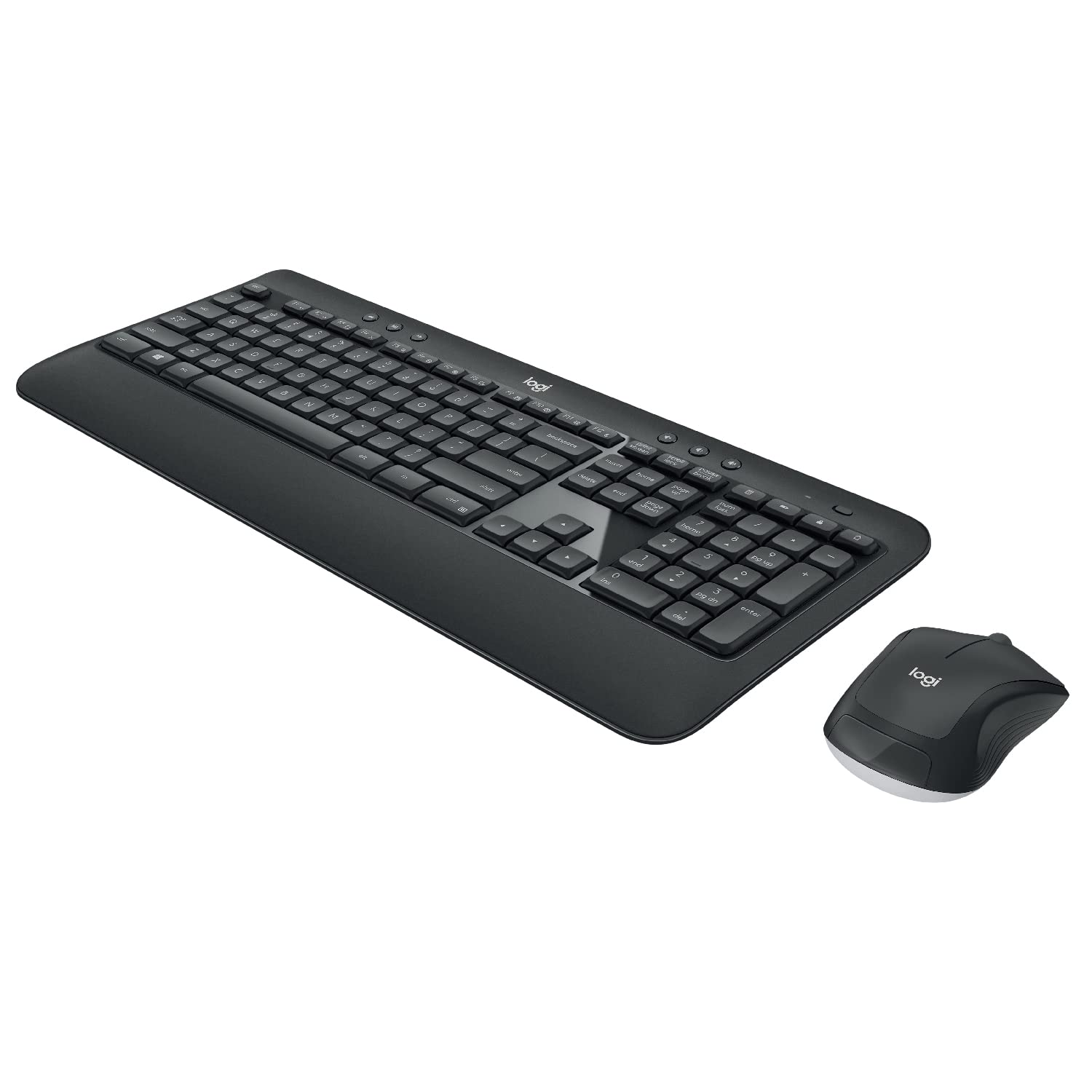 Logitech MK540 Advanced Wireless Keyboard and Mouse Combo - Ergonomic Full-Size Keyboard with Silent Clicks, 2.4GHz USB Receiver for PC/Laptop - Includes Bluetooth Speaker, Wrist Rest & Mouse Pad for Home Office, Gaming and Travel Use