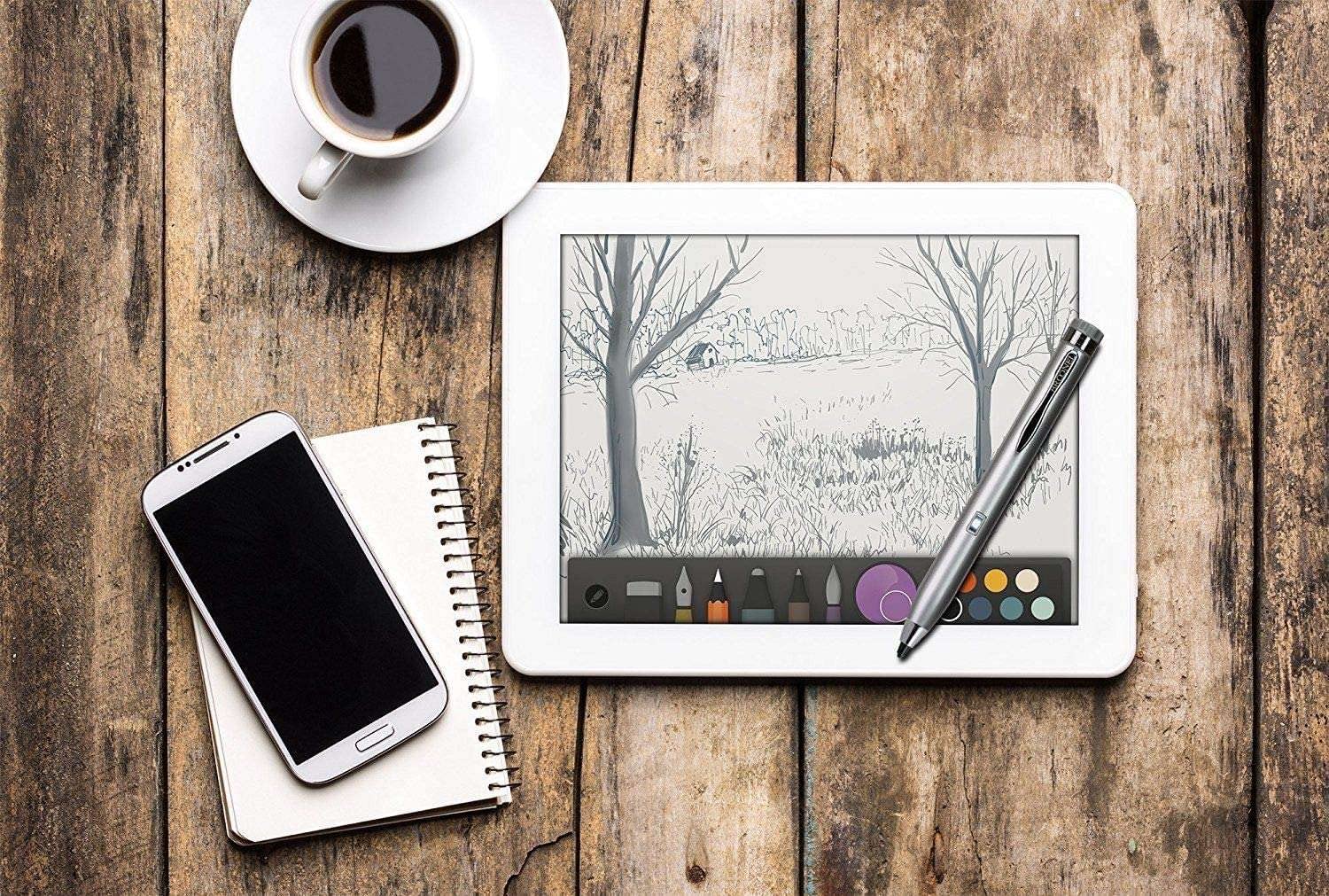 Premium Silver Fine Point Digital Active Stylus Pen for Asus MEMO PAD FHD 10 ME302C-1B062A - Precise Writing & Drawing - Perfect for Note Taking, Sketching, and Professional Presentations