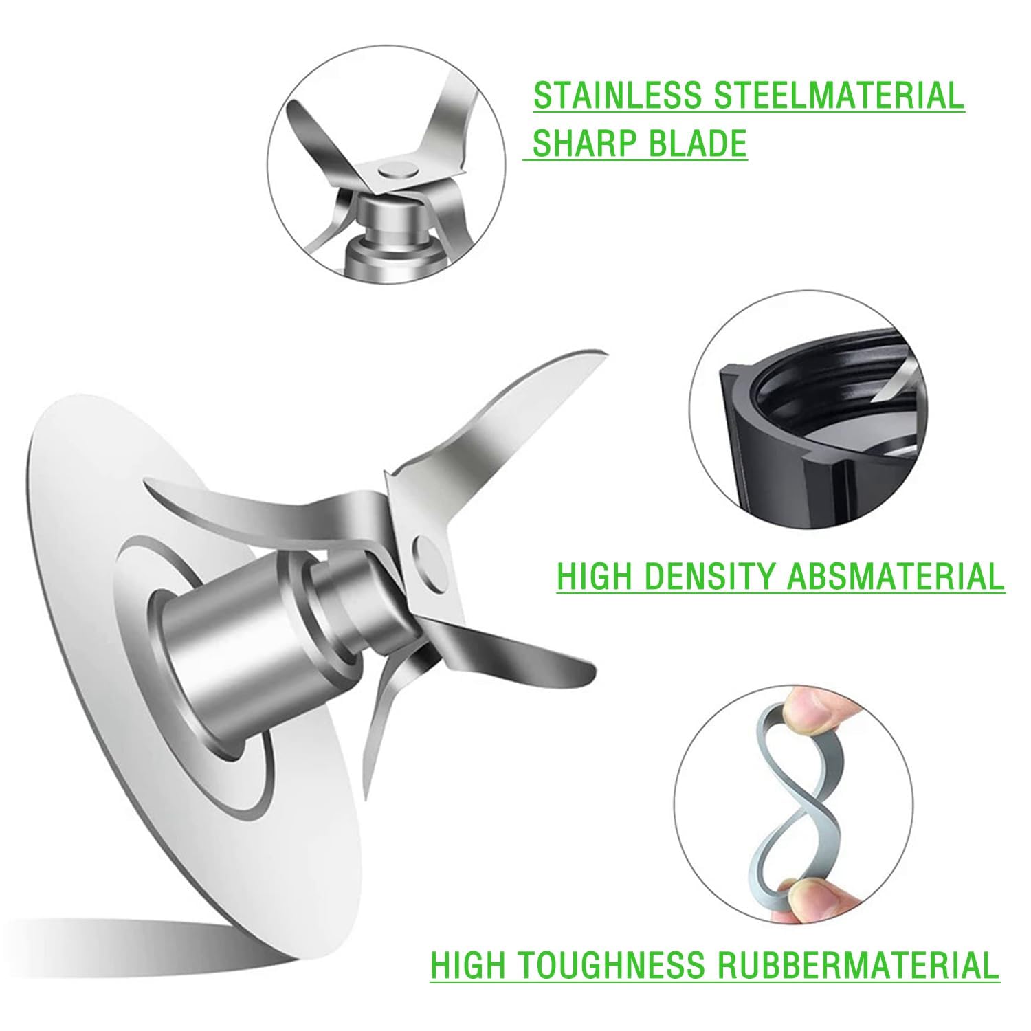 Oster Blender Replacement Parts - Ice Crushing Blade with Jar Base Cap & 2 Rubber O-Ring Seal Gaskets - Compatible with Osterizer Blenders - Perfect for Smoothies, Shakes & Frozen Drinks at Home